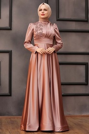 Neva Style - Luxury Dusty Rose Modest Evening Gown 22010GK - Thumbnail