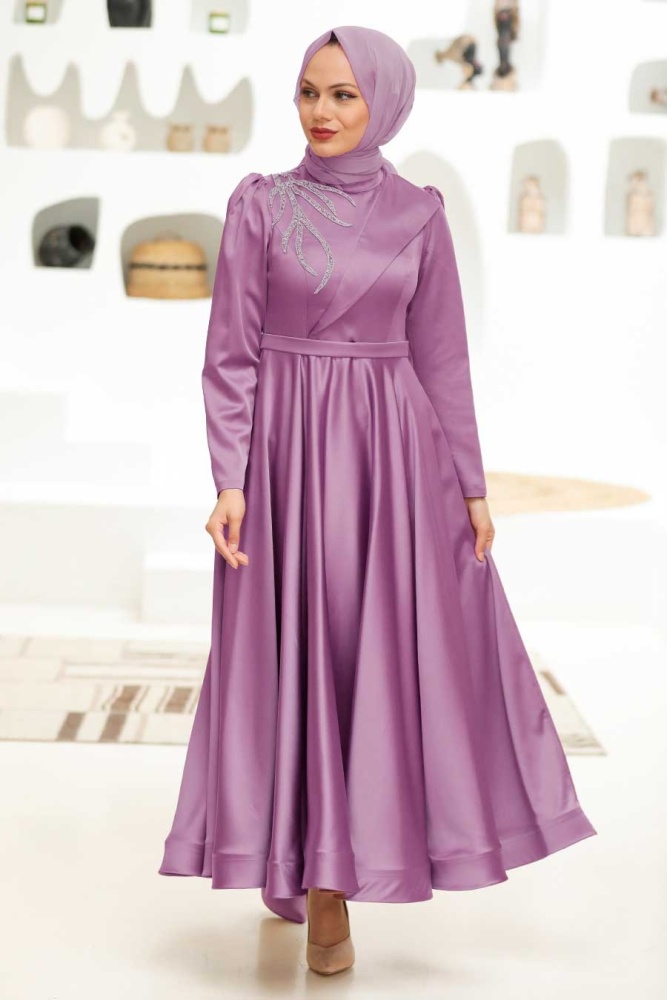 Neva Style - Luxury Dusty Rose Islamic Wedding Dress 22260GK - 1