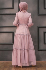 Neva Style - Modern Dusty Rose Islamic Evening Gown 2335GK - Thumbnail