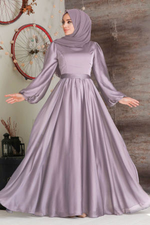 Neva Style - Elegant Dusty Rose Islamic Clothing Evening Gown 5215GK - 1