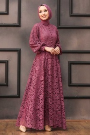 Neva Style - Modern Dusty Rose Islamic Clothing Engagement Dress 5477GK - Thumbnail