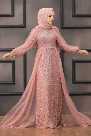Neva Style - Stylish Dusty Rose Islamic Prom Dress 55190GK - 1