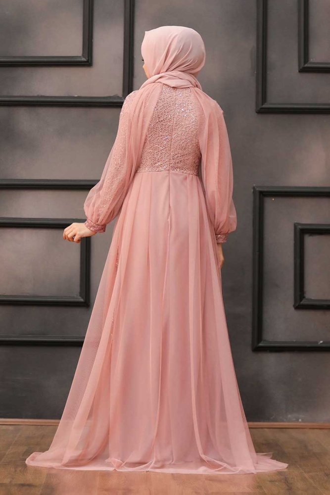 Neva Style - Stylish Dusty Rose Islamic Prom Dress 55190GK - 6