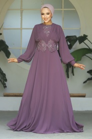 Neva Style - Elegant Dusty Rose Islamic Wedding Dress 9118GK - 1