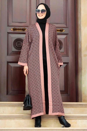 Dusty Rose Hijab Knitwear Cardigan 3032GK - 1