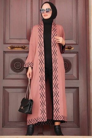 Dusty Rose Hijab Knitwear Cardigan 3063GK - 1