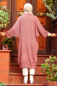 Dusty Rose Hijab Knitwear Cardigan 4182GK - Thumbnail