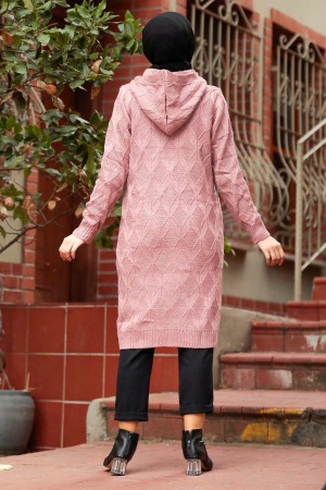 Dusty Rose Hijab Knitwear Cardigan 713GK - 2