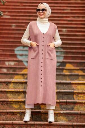 Dusty Rose Hijab Knitwear Vest 3324GK - 1