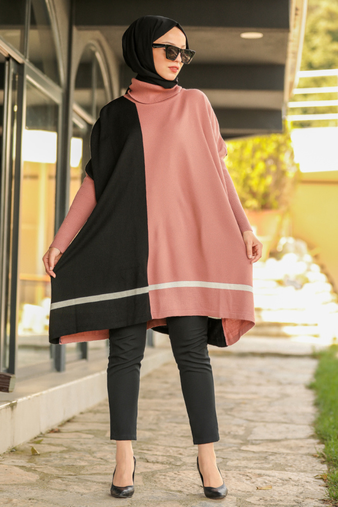 Dusty Rose Hijab Poncho 2339GK - 1