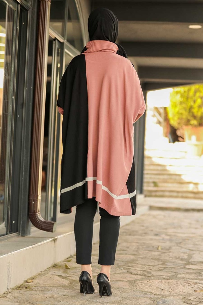 Dusty Rose Hijab Poncho 2339GK - 2