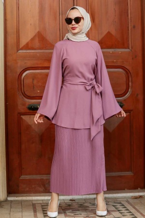 Dusty Rose Hijab Suit Dress 51810GK - 2