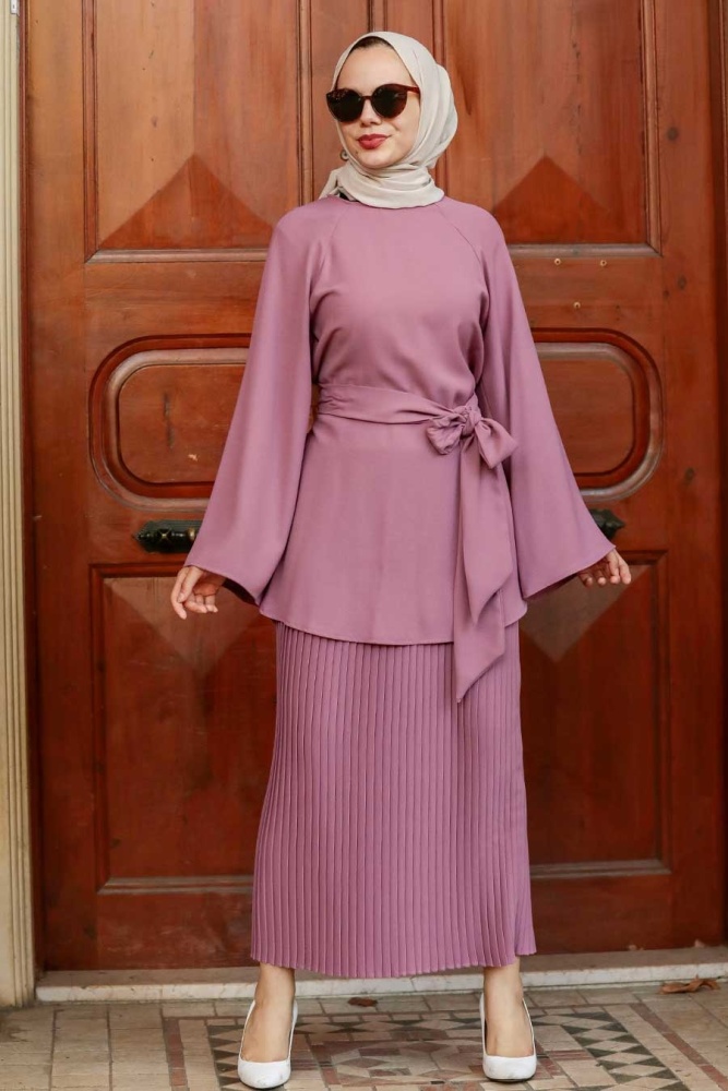 Dusty Rose Hijab Suit Dress 51810GK - 2