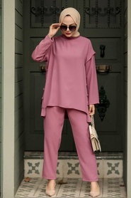 Dusty Rose Hijab Suit Dress 51830GK - Thumbnail