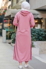 Dusty Rose Hijab Suit Dress 56002GK - Thumbnail
