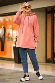 Dusty Rose Hijab Sweatshirt & Tunic 41251GK - Thumbnail