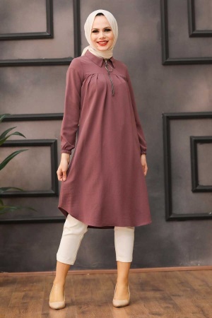 Dusty Rose Hijab Tunic 467GK - Thumbnail