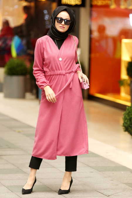 Dusty Rose Hijab Coat 2473GK