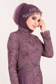 Dusty Rose Hijab Evening Dress 2941GK - Thumbnail