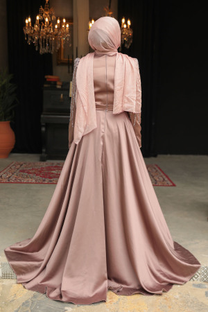 Dusty Rose Modest Bridesmaid Dress 45621GK - 4