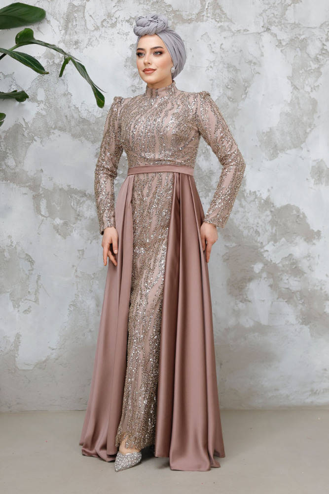 Dusty Rose Modest Bridesmaid Dress 4724GK - 1