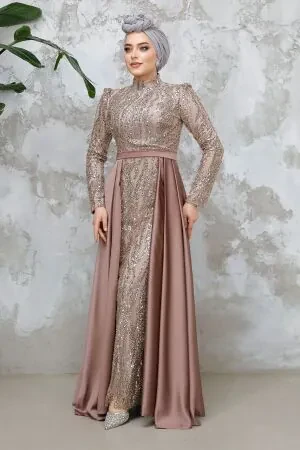 Dusty Rose Modest Bridesmaid Dress 4724GK - 1
