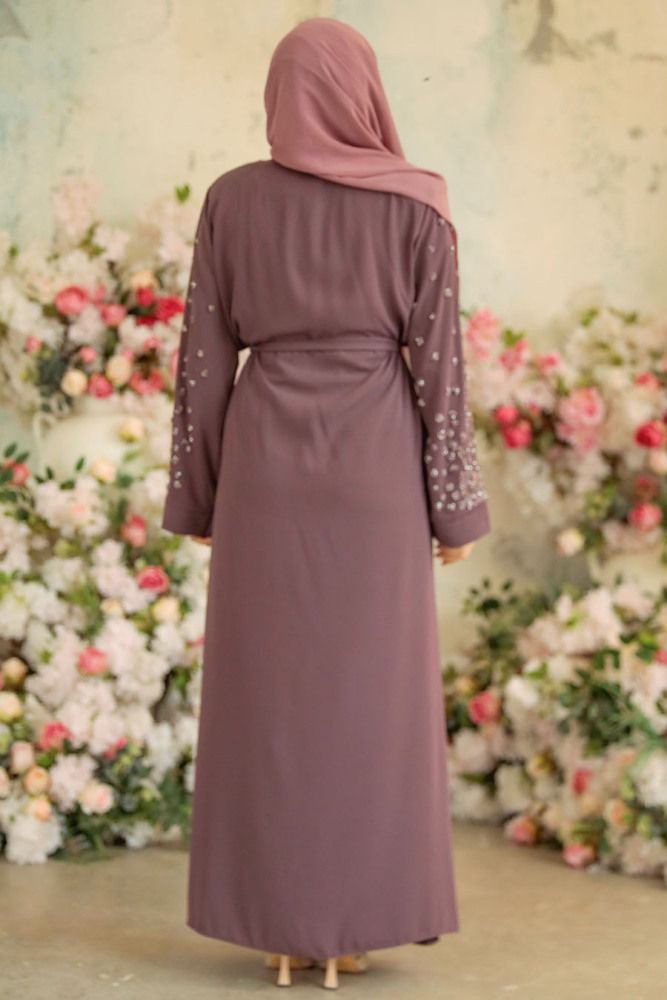Dusty Rose Modest Dubai Abaya 29101GK - 3