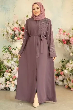 Dusty Rose Modest Dubai Abaya 29101GK 