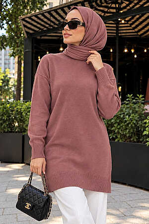 Dusty Rose Modest Knit Sweater 10901GK - 1