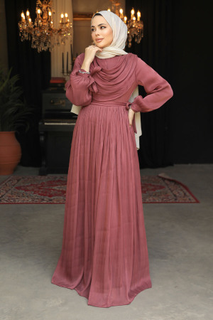 Dusty Rose Modest Prom Dress 44591GK - 2