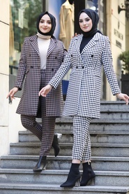 Ecru Hijab Dual Suit Dress 1339E - Thumbnail