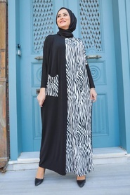 Ecru Hijab Dress 14970E - Thumbnail