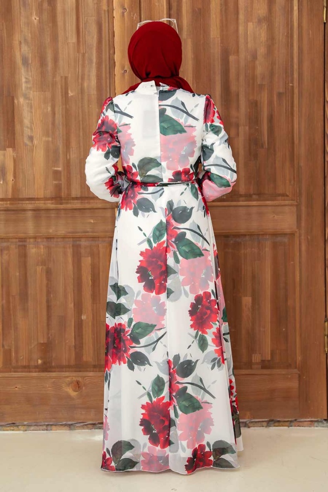 Ecru Hijab Dress 279067E - 3