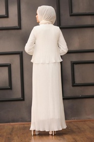 Ecru Hijab Dress 2860E - Thumbnail