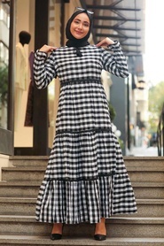 Ecru Hijab Dress 4326E - Thumbnail
