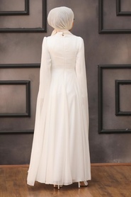 Neva Style - Modern Ecru Islamic Engagement Dress 22140E - Thumbnail