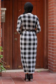 Ecru Hijab Knitwear Dress 3048E - Thumbnail