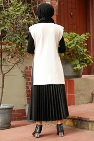 Ecru Hijab Knitwear Sweater 46500E - Thumbnail