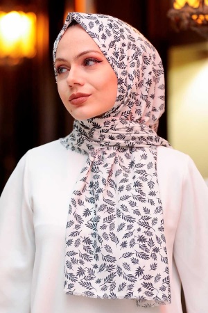 Ecru Hijab Shawl 50291E - 1