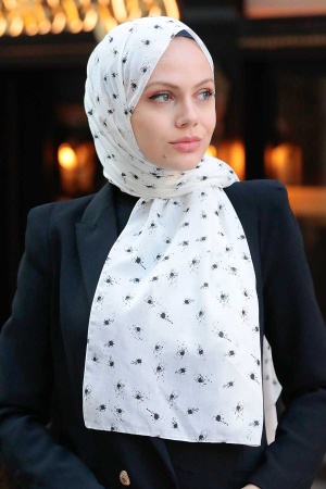Ecru Hijab Shawl 5096E - 1