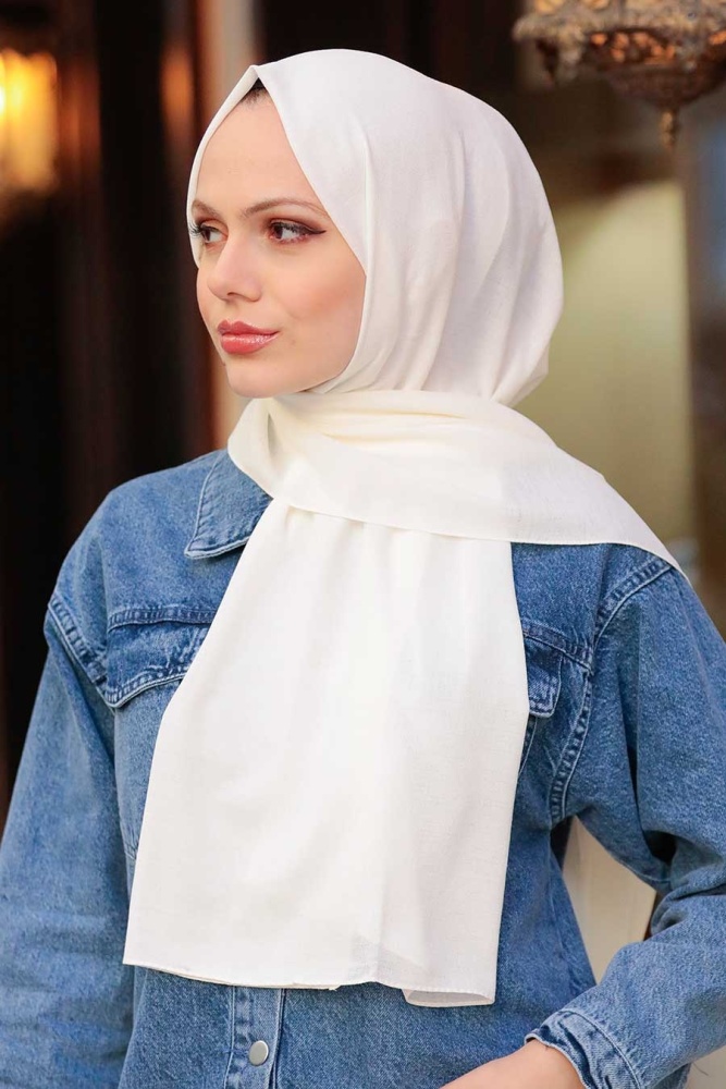Ecru Hijab Shawl 53060E - 1