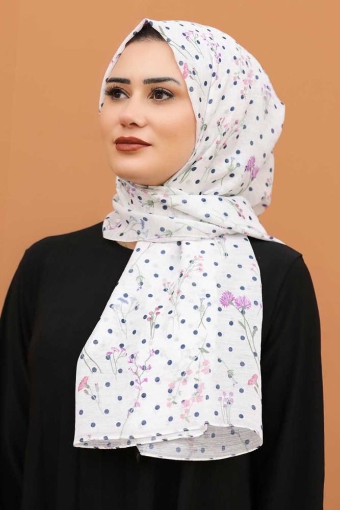 Ecru Hijab Shawl 7543E - 1