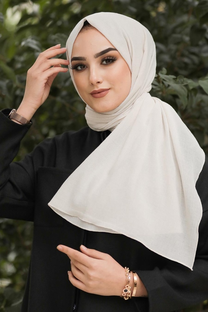 Ecru Hijab Shawl 7563E - 1