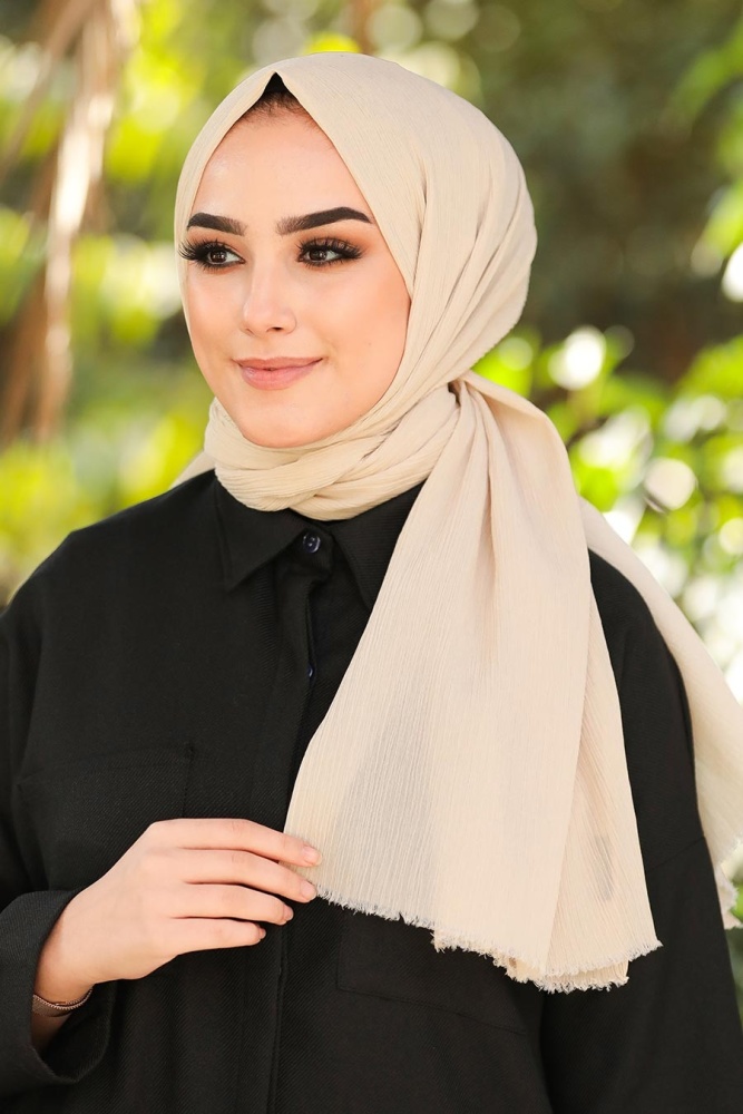 Ecru Hijab Shawl 7571E - 1
