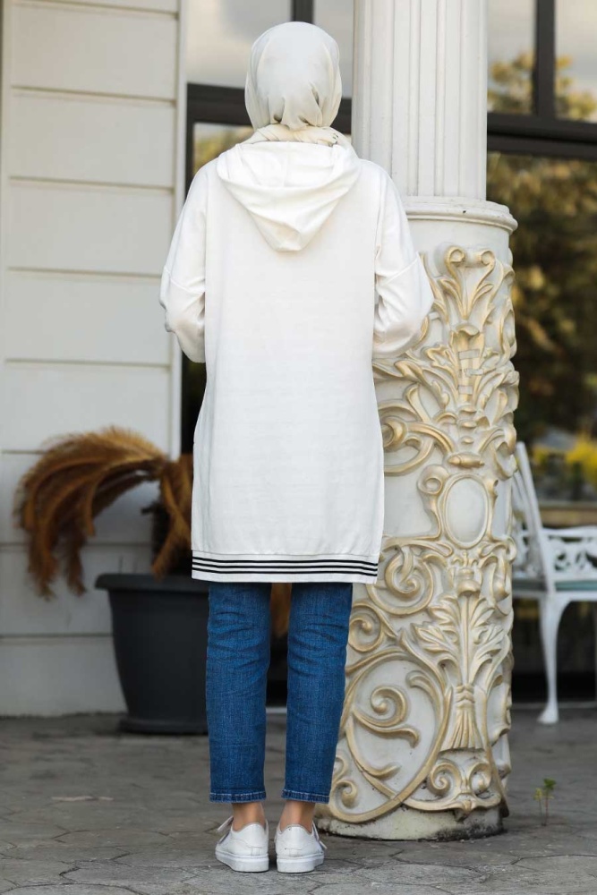 Ecru Hijab Sweatshirt & Tunic 40231E - 2