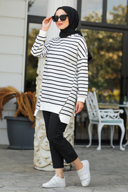 Ecru Hijab Sweatshirt & Tunic 40501E - Thumbnail