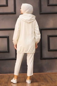 Ecru Hijab Sweatshirt & Tunic 6328E - Thumbnail