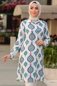 Ecru Hijab Tunic 11593E - Thumbnail