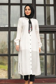 Ecru Hijab Tunic 3471E - Thumbnail