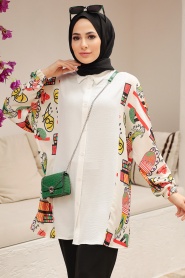 Ecru Hijab Tunic 3797E - Thumbnail
